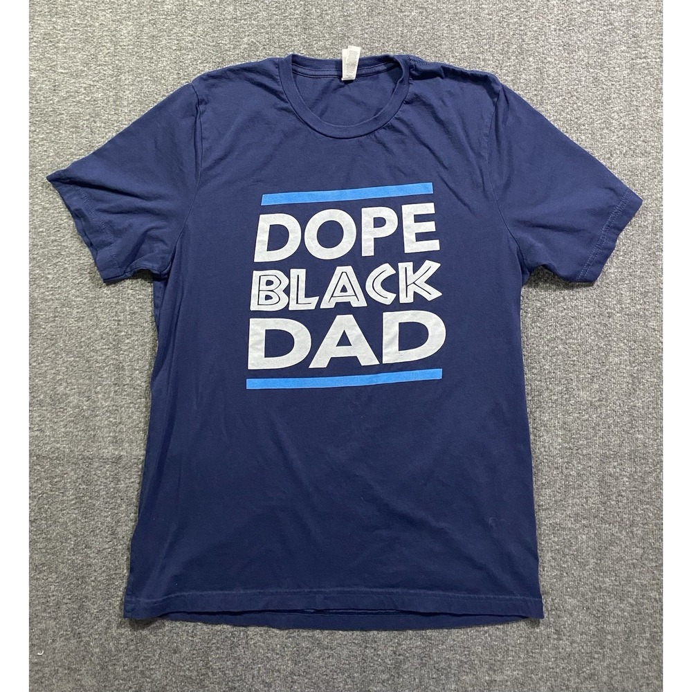 Bella Canvas Dope Black Dad T Shirt Navy Blue Graphic Tee Mens L 3001
